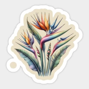 Bird of Paradise, Watercolor Botanical Sticker